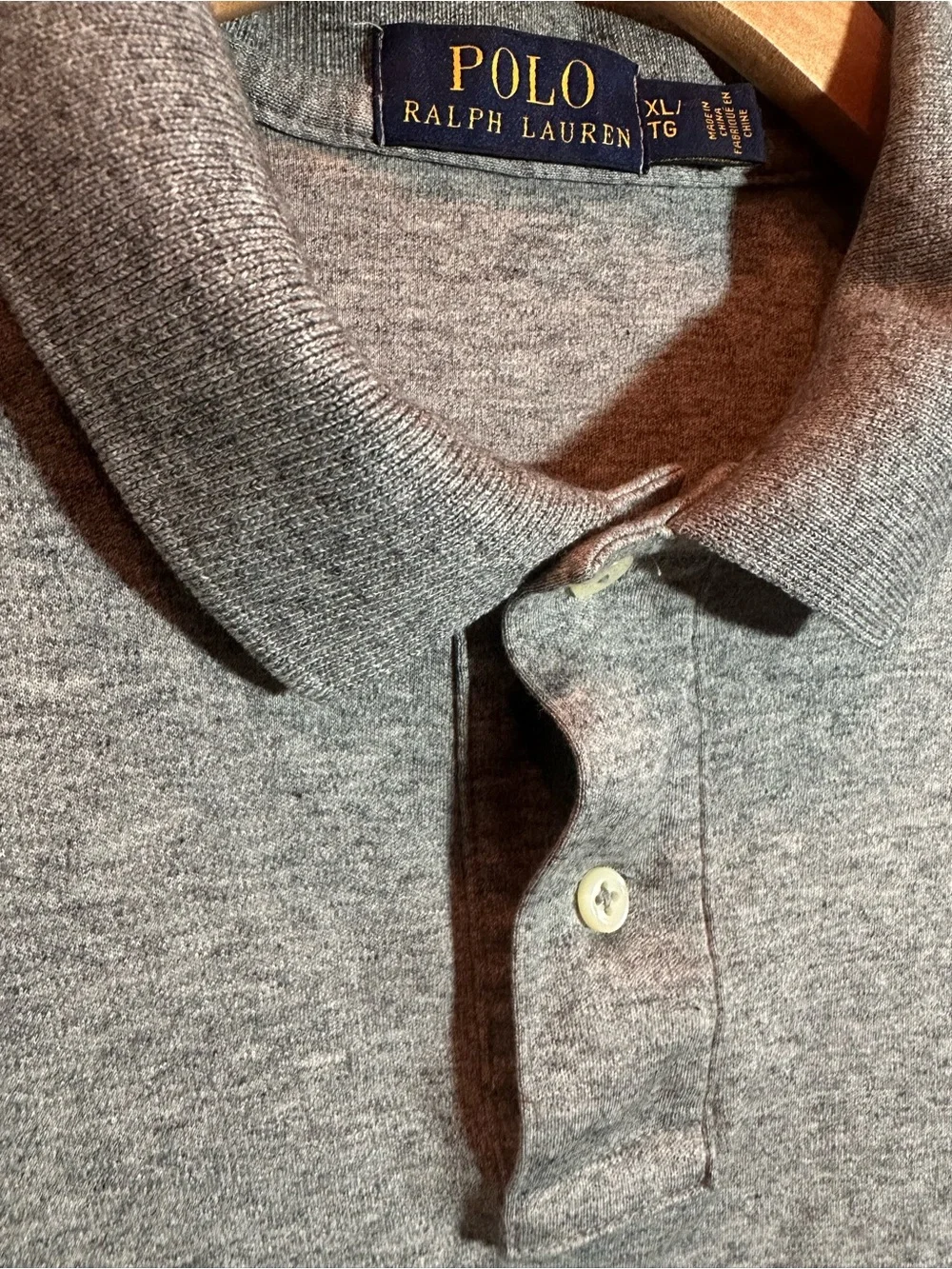 Vintage Men's Ralph Lauren Gray Polo Long Sleeve Polo Retro Y2K Sz XL